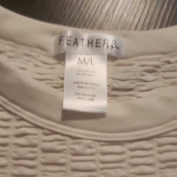 Feathers Cream Textured Fabric - Picture 9 of 9